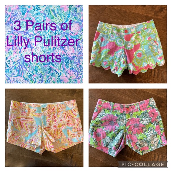 THREE Pairs of Size 00 Lilly Pulitzer Shorts - Picture 1 of 15